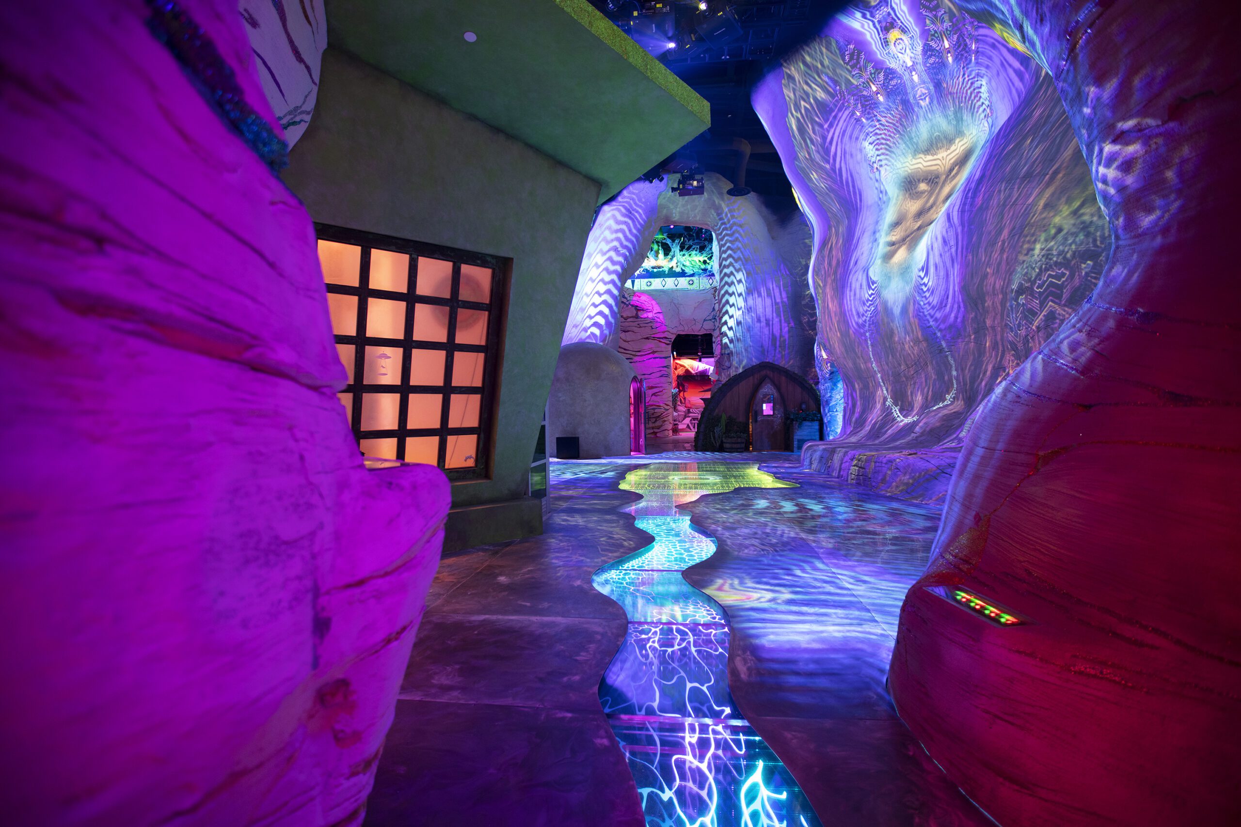 Colorful and surreal immersive art environment inside Meow Wolf’s House of Eternal Return in Santa Fe One of the Best interactive art museums