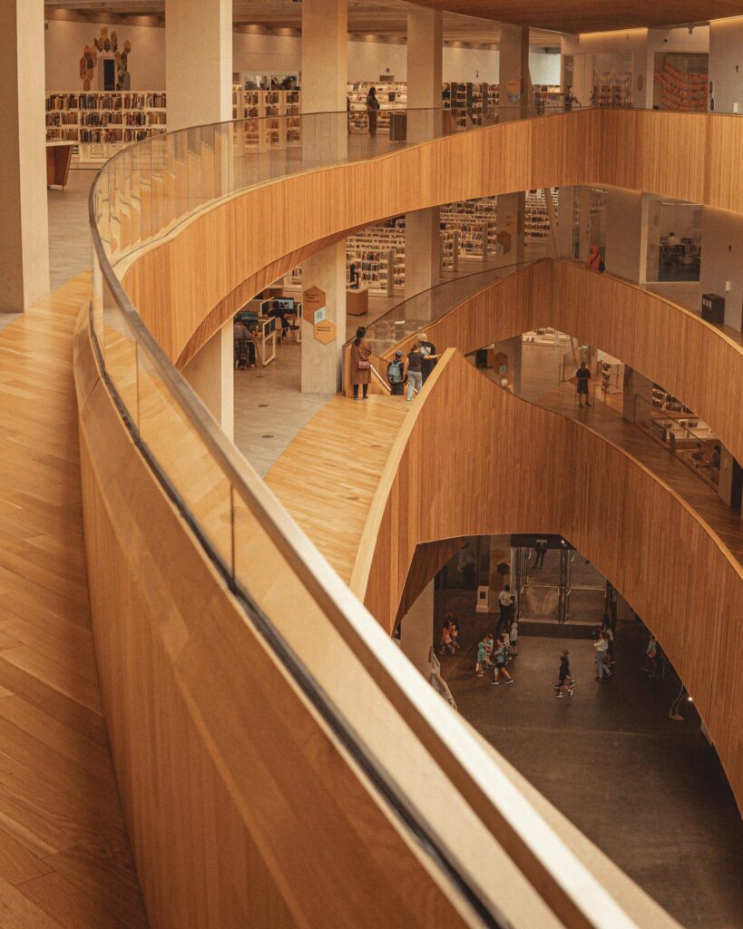 modern library interior at Calgary Central Library