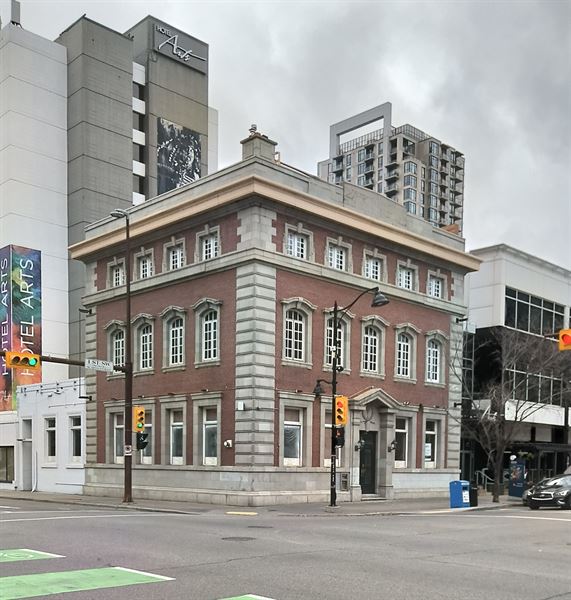Exterior of The Princeton Event Space in downtown Calgary, combining historic architecture with modern event design party venues Calgary