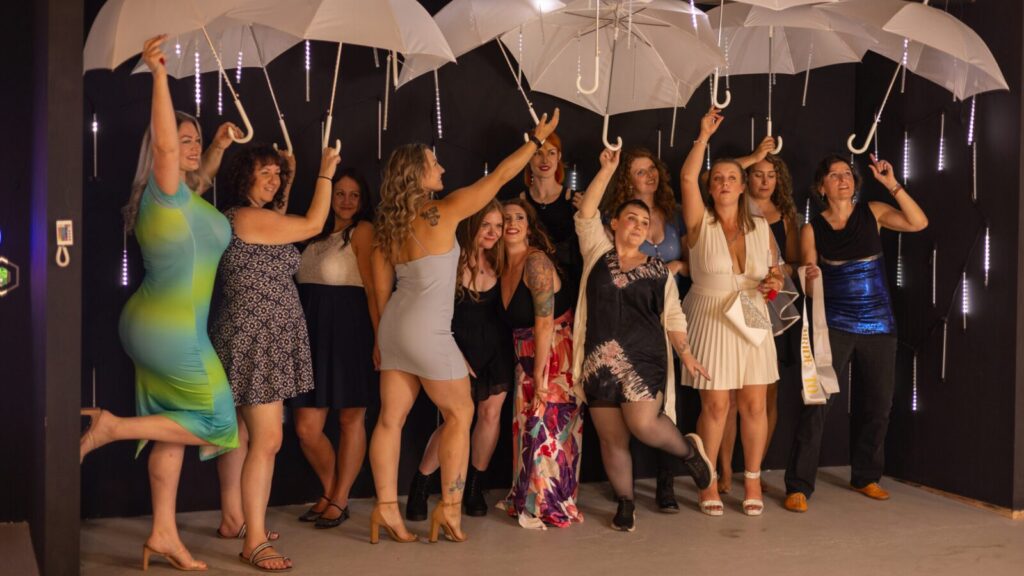 Dozens of ladies having fun at Calgary Selfie Museum – one of the top party venues Calgary