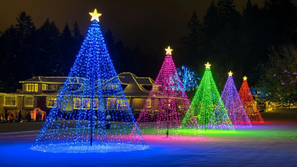 city winter lights downtown - christmass party ideas in Calgary