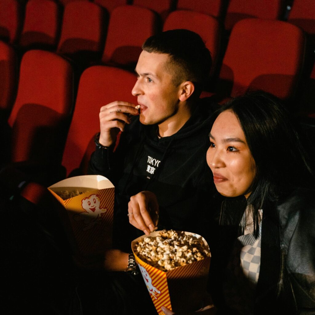Couple date in Movie Night at The Plaza Theatre