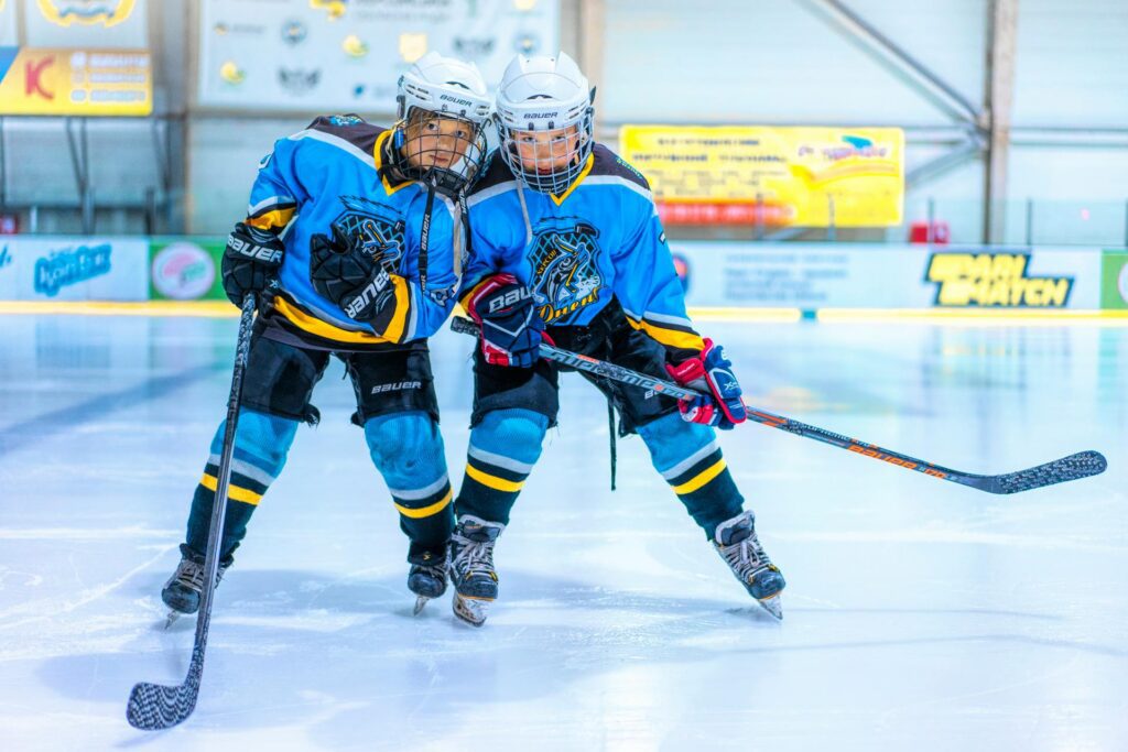 Girls hockey players having fun at Calgary Selfie Museum near Scotiabank Saddledome – perfect before or after a hockey game